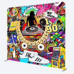 Aperturee - Aperturee Dance Graffiti Themed Fabric Backdrop Cover for Birthday