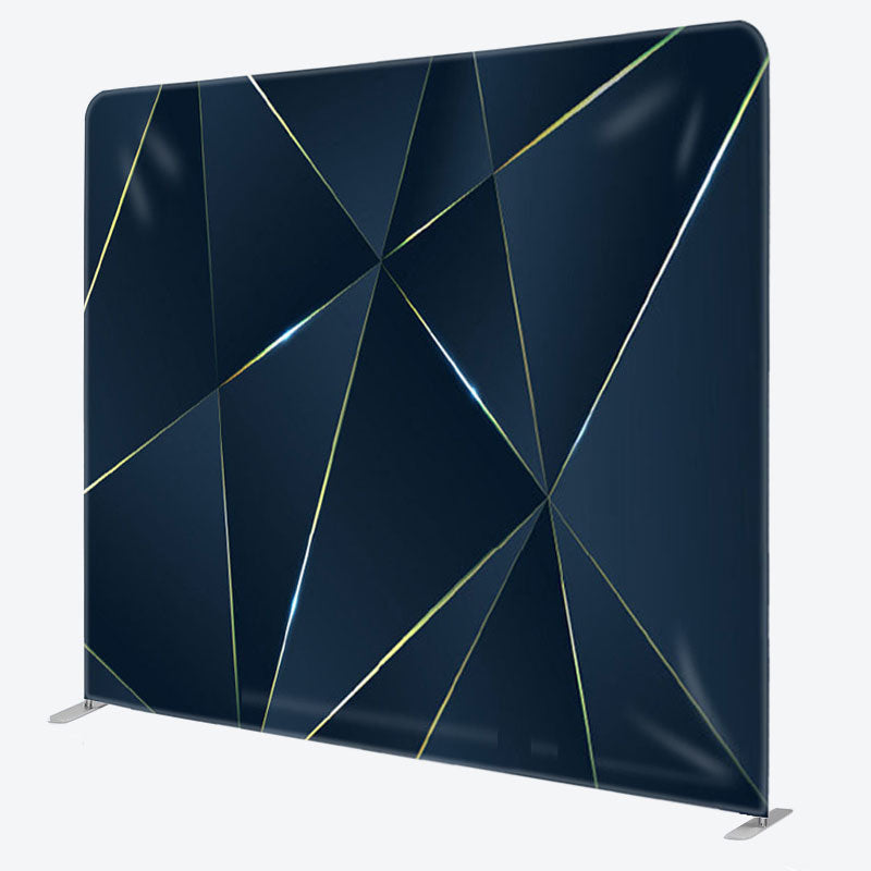 Aperturee - Aperturee Dark Blue 3D Abstract Polygonal Fabric Backdrop Decor