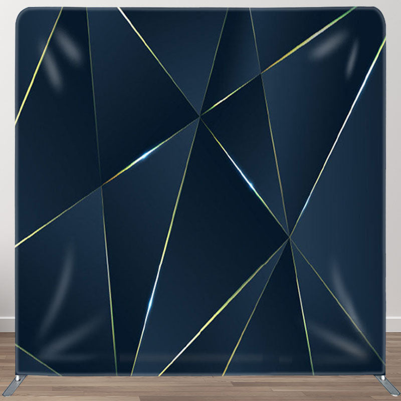 Aperturee - Aperturee Dark Blue 3D Abstract Polygonal Fabric Backdrop Decor