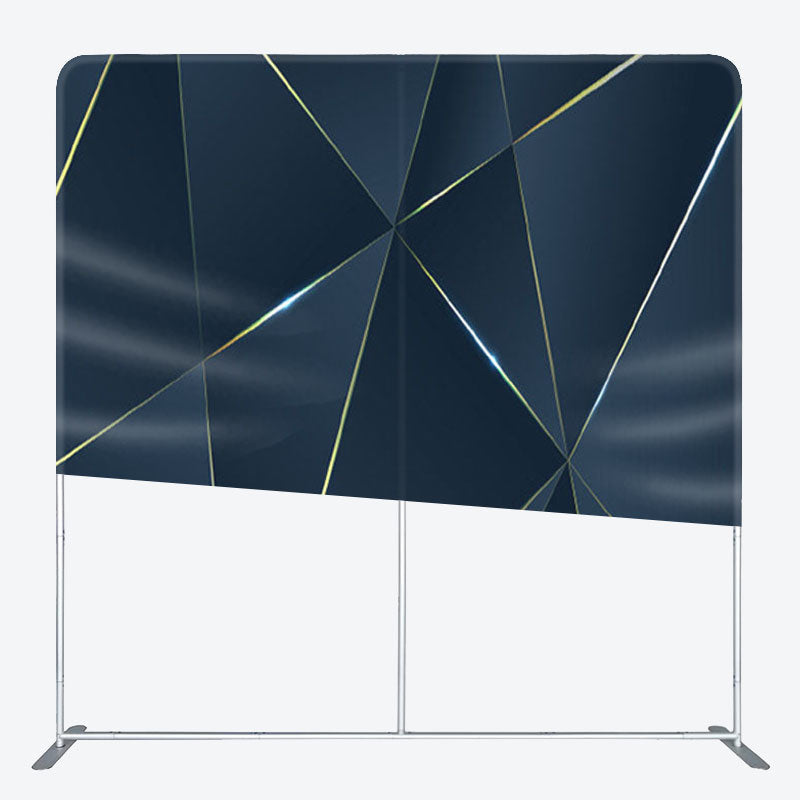 Aperturee - Aperturee Dark Blue 3D Abstract Polygonal Fabric Backdrop Decor