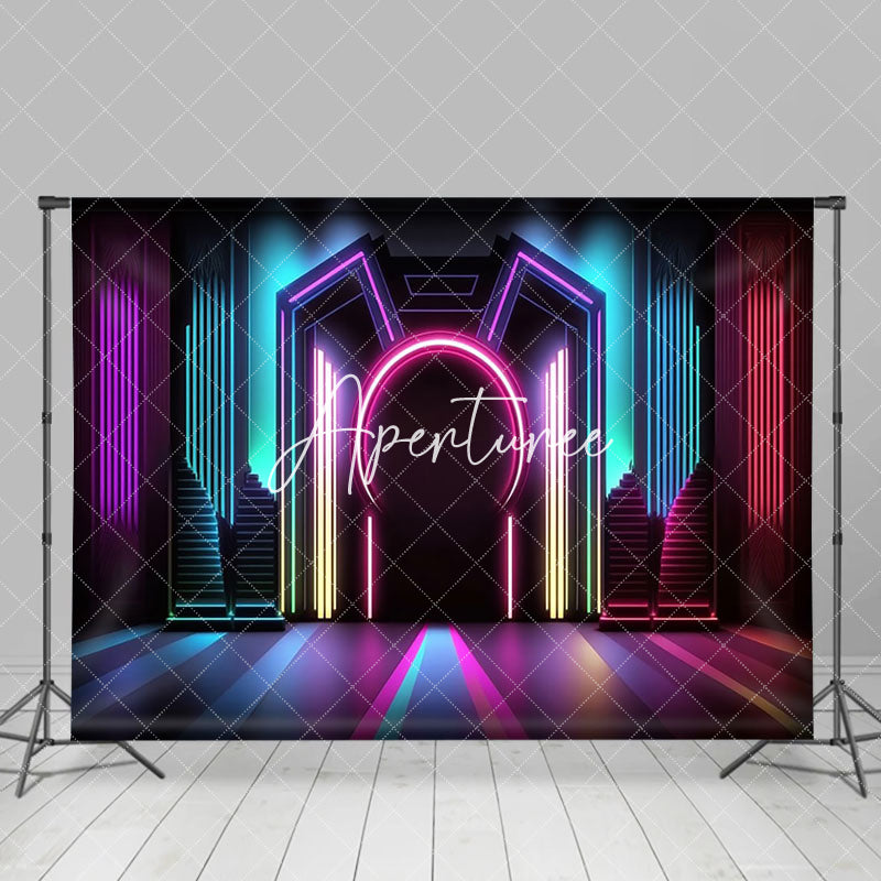 Aperturee - Aperturee Dark Colorful Cool Discotheque Dance Party Backdrop