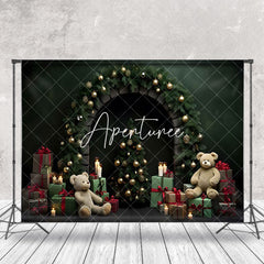 Aperturee - Aperturee Dark Green Glitter Light Cozy Elegant Xmas Backdrop