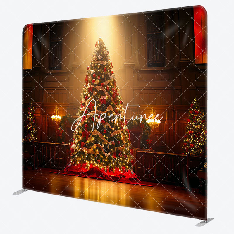 Aperturee - Aperturee Dark Room Light Christmas Tension Fabric Backdrop