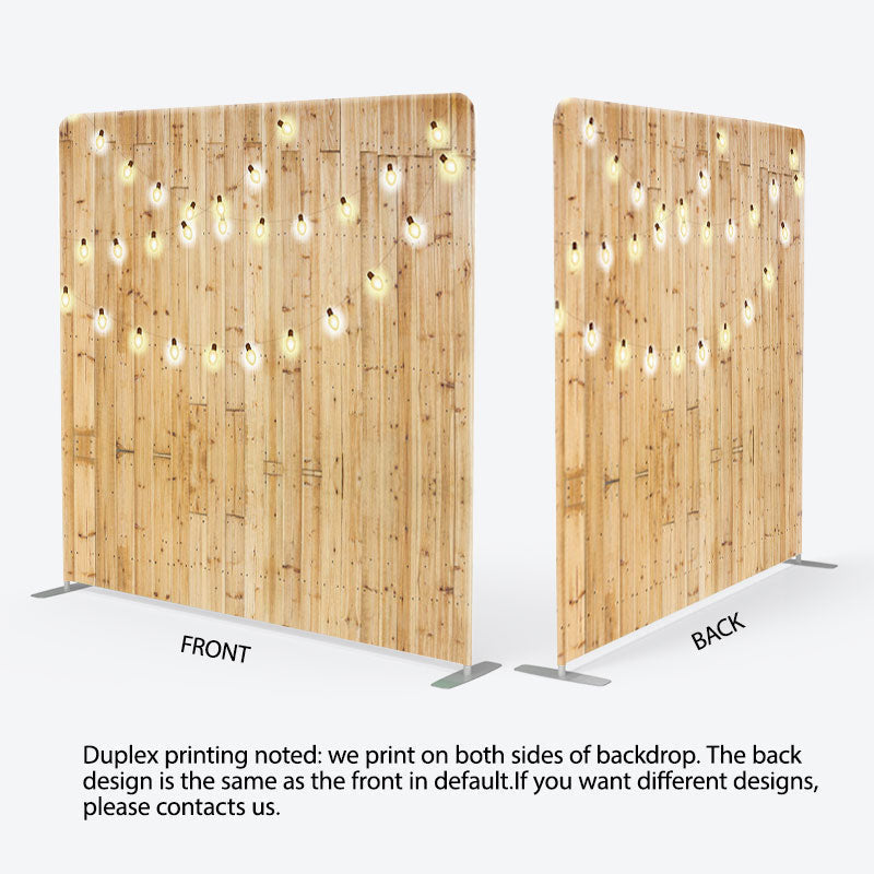 Aperturee - Aperturee Delicate Light Brown Wood Wall Party Backdrop Cover