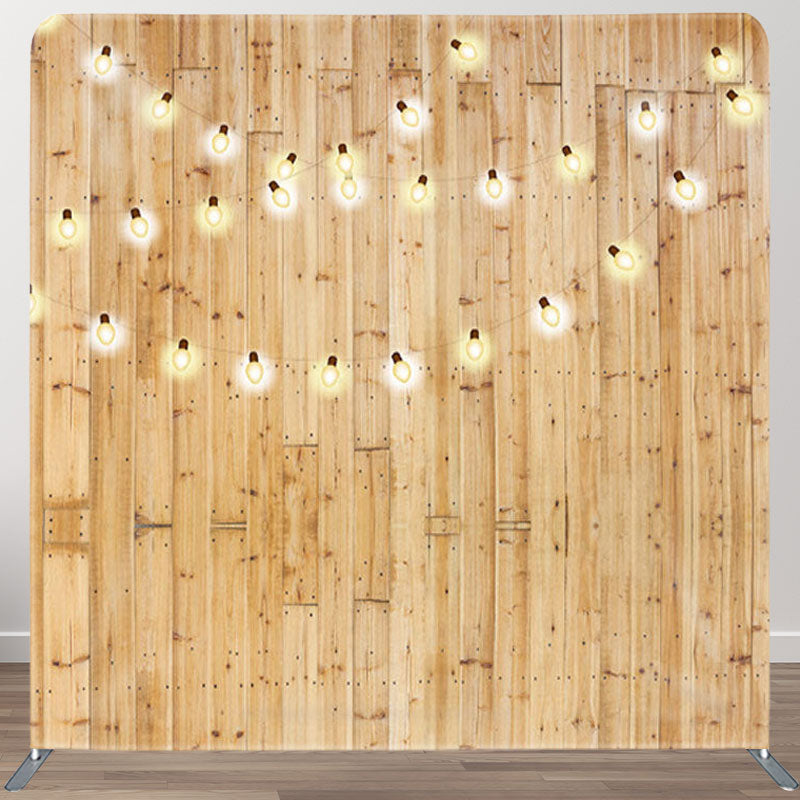 Aperturee - Aperturee Delicate Light Brown Wood Wall Party Backdrop Cover