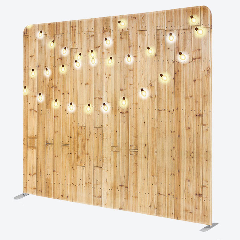 Aperturee - Aperturee Delicate Light Brown Wood Wall Party Backdrop Cover