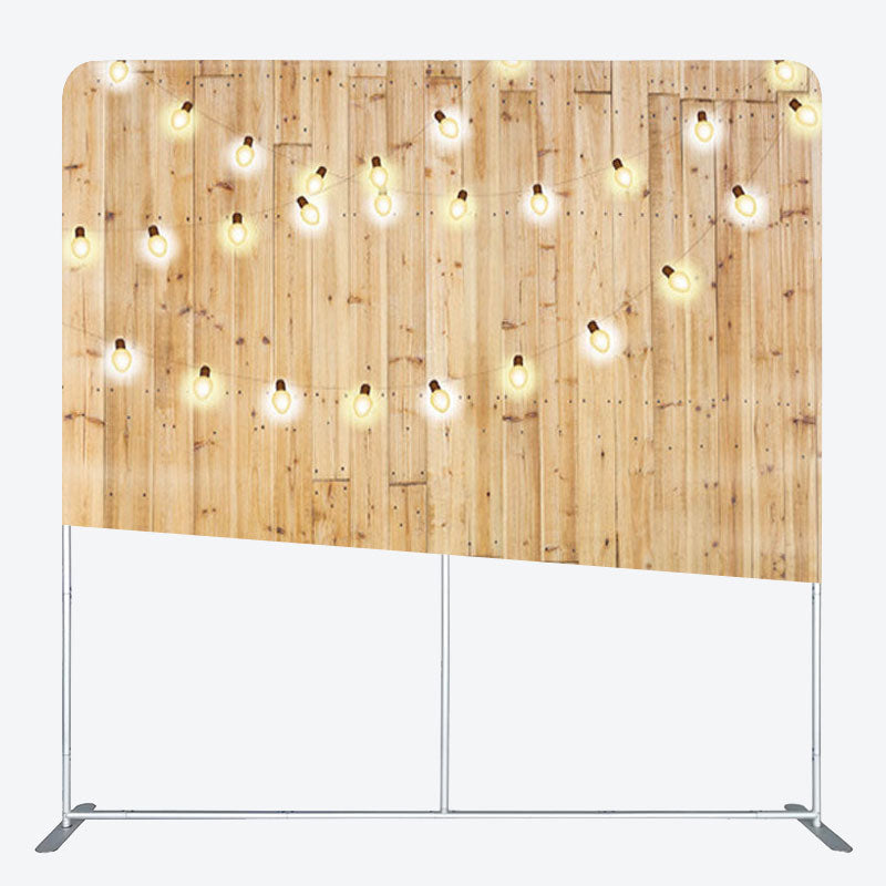 Aperturee - Aperturee Delicate Light Brown Wood Wall Party Backdrop Cover