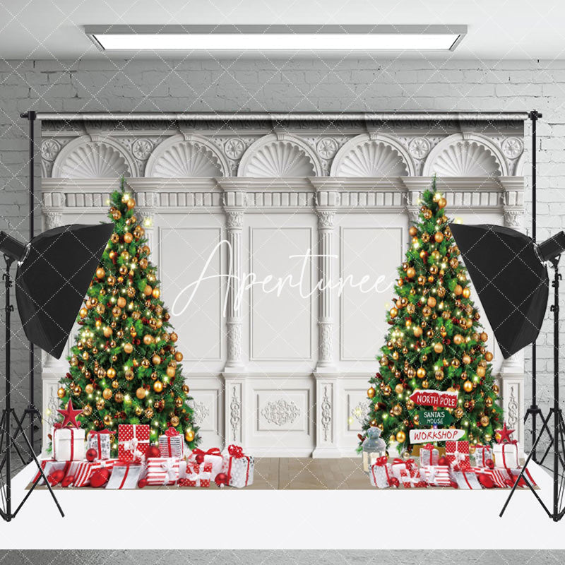 Aperturee - Aperturee Delicate Relief Wall Tree Gift Christmas Backdrop