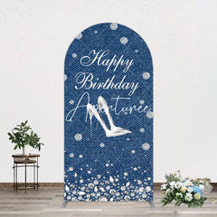 Aperturee - Aperturee Denim Diamond High Heel Happy Birthday Arch Backdrop