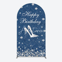 Aperturee - Aperturee Denim Diamond High Heel Happy Birthday Arch Backdrop