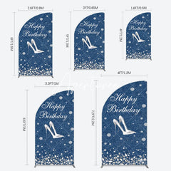 Aperturee - Aperturee Denim Diamond High Heel Happy Birthday Half Moon Arch Backdrop