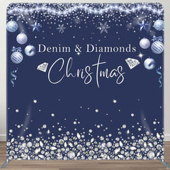 Aperturee - Aperturee Denim Diamonds Glitter Square Arch Fabric Backdrop