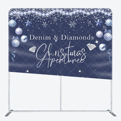 Aperturee - Aperturee Denim Diamonds Glitter Square Arch Fabric Backdrop