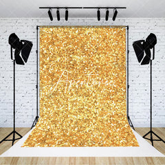 Aperturee - Aperturee Dense Bright Gold Dots Twinkling Photo Backdrop