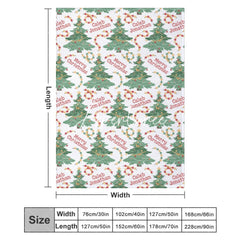 Aperturee - Aperturee Dense Christmas Trees Personalized Name Blanket