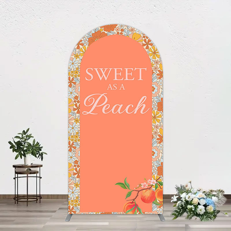 Aperturee - Aperturee Dense Daisy Floral Sweet As A Peach Arch Backdrop