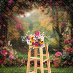 Aperturee - Aperturee Dense Floral Blurry Green Plant Spring Backdrop