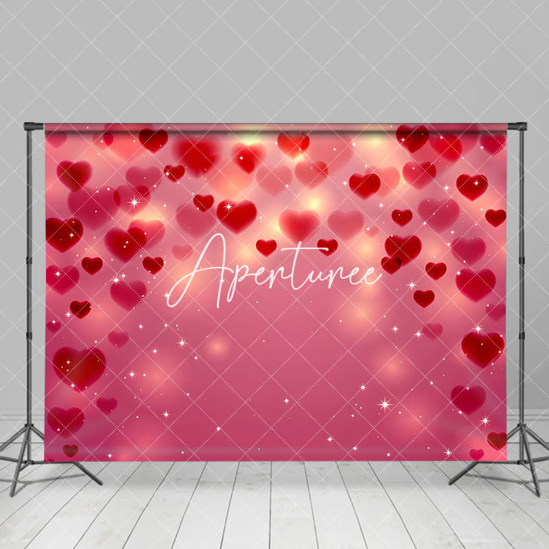 Aperturee - Aperturee Dense Red Heart Romantic Vibe Valentines Day Backdrop