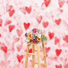 Aperturee - Aperturee Dense Red Hearts Romantic Valentines Day Backdrop