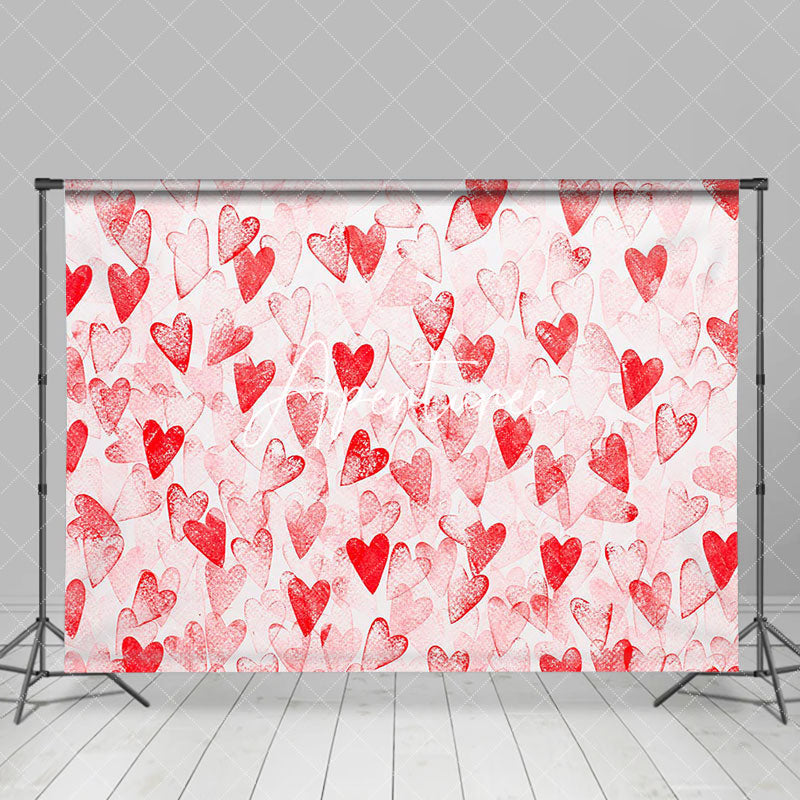 Aperturee - Aperturee Dense Red Hearts Romantic Valentines Day Backdrop