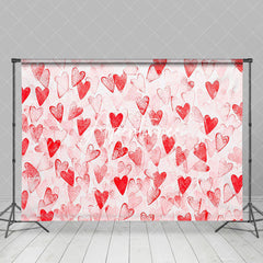 Aperturee - Aperturee Dense Red Hearts Romantic Valentines Day Backdrop