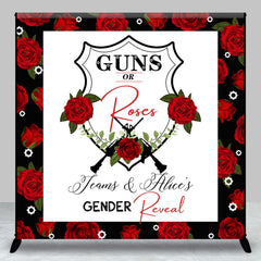 Aperturee - Aperturee Dense Red Rose Custom Name Gender Reveal Backdrop