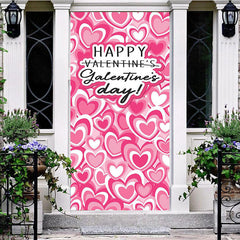 Aperturee - Aperturee Dense Romantic Pink Hearts Valentines Day Door Cover