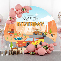 Aperturee - Aperturee Desert Buggy Road Mountain Round Birthday Backdrop