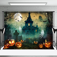 Aperturee - Aperturee Deserted Grave Manor Web Ghost Halloween Backdrop