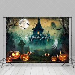 Aperturee - Aperturee Deserted Grave Manor Web Ghost Halloween Backdrop