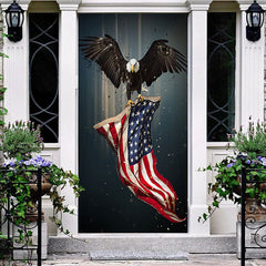 Aperturee - Aperturee Diamond Eagle Usa Flag Independence Day Door Cover