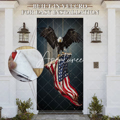 Aperturee - Aperturee Diamond Eagle Usa Flag Independence Day Door Cover