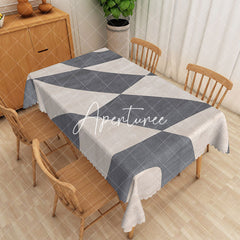 Aperturee - Aperturee Diamond Lattice Grey Rectangle Tablecloth For Home