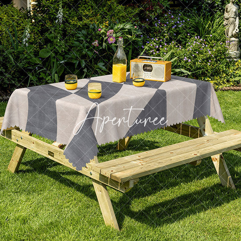 Aperturee - Aperturee Diamond Lattice Grey Rectangle Tablecloth For Home