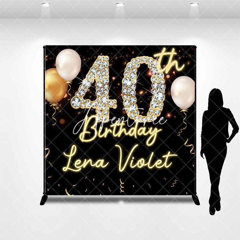 Aperturee - Aperturee Diamond Sparke Balloon Custom 40th Birthday Backdrop