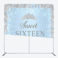 Aperturee - Aperturee Diamond Sweet Sixteen Fabric Backdrop Cover for Birthday