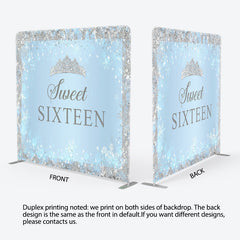 Aperturee - Aperturee Diamond Sweet Sixteen Fabric Backdrop Cover for Birthday