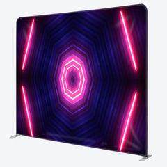 Aperturee - Aperturee Dim Dark Blue Pink Neon Light Octagon Tunnel Backdrop