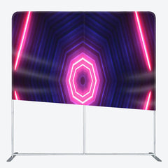 Aperturee - Aperturee Dim Dark Blue Pink Neon Light Octagon Tunnel Backdrop