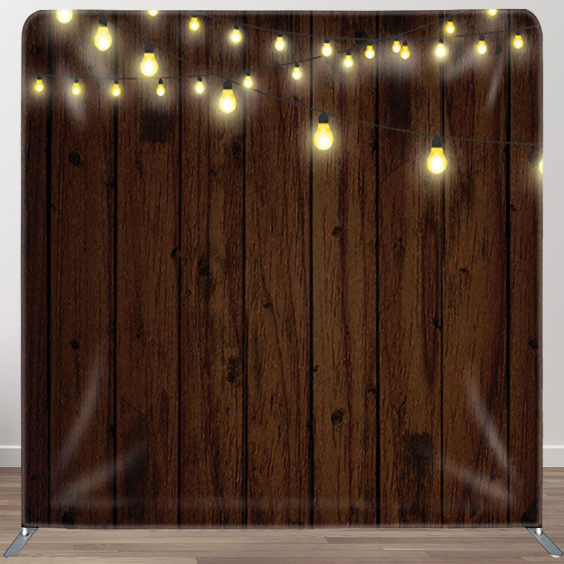 Aperturee - Aperturee Dim Dark Brown Wood Texture Backdrop Cover For Party