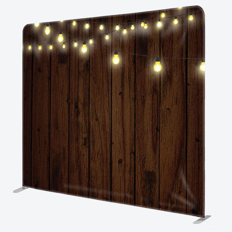 Aperturee - Aperturee Dim Dark Brown Wood Texture Backdrop Cover For Party