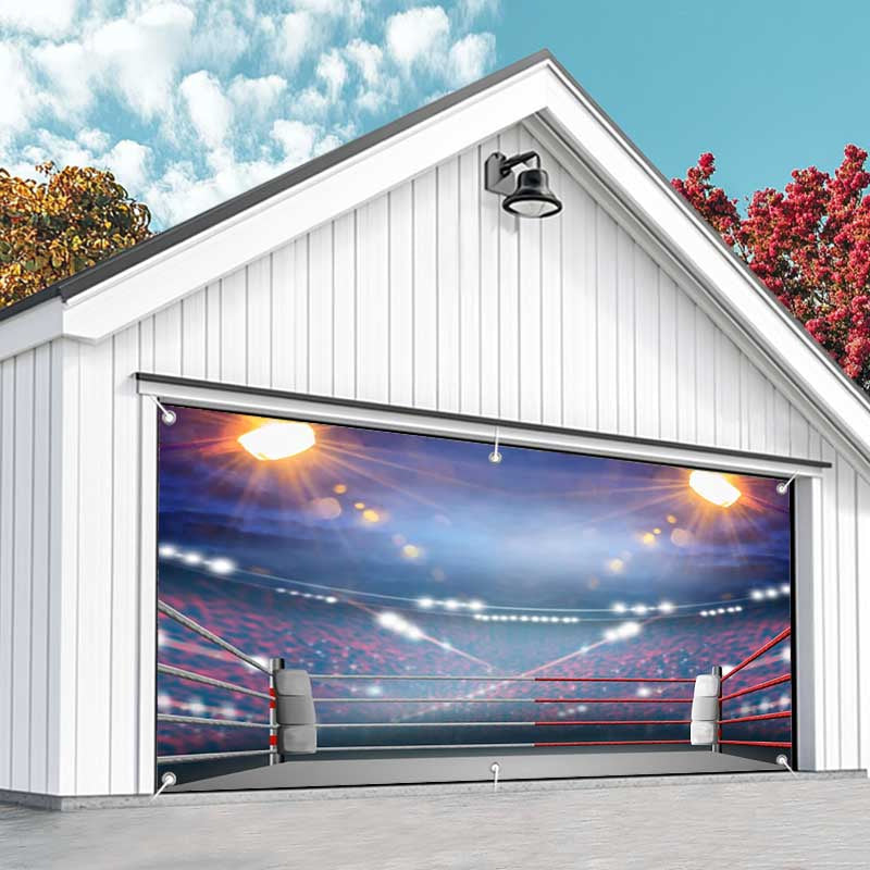 Aperturee - Aperturee Dim Light Boxing Gym Arena Sports Garage Door Banner