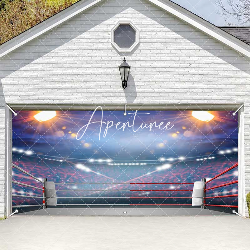 Aperturee - Aperturee Dim Light Boxing Gym Arena Sports Garage Door Banner