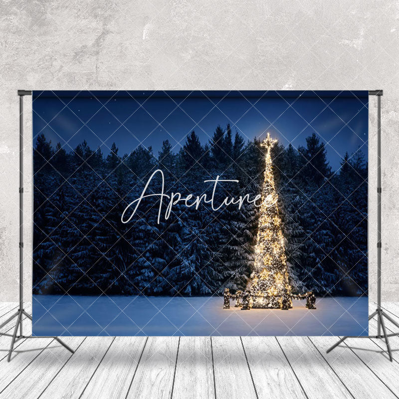 Aperturee - Aperturee Dim Light Christmas Trees Forest Winter Backdrop