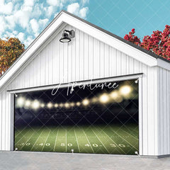 Aperturee - Aperturee Dim Light Football Field Grass Garage Door Banner