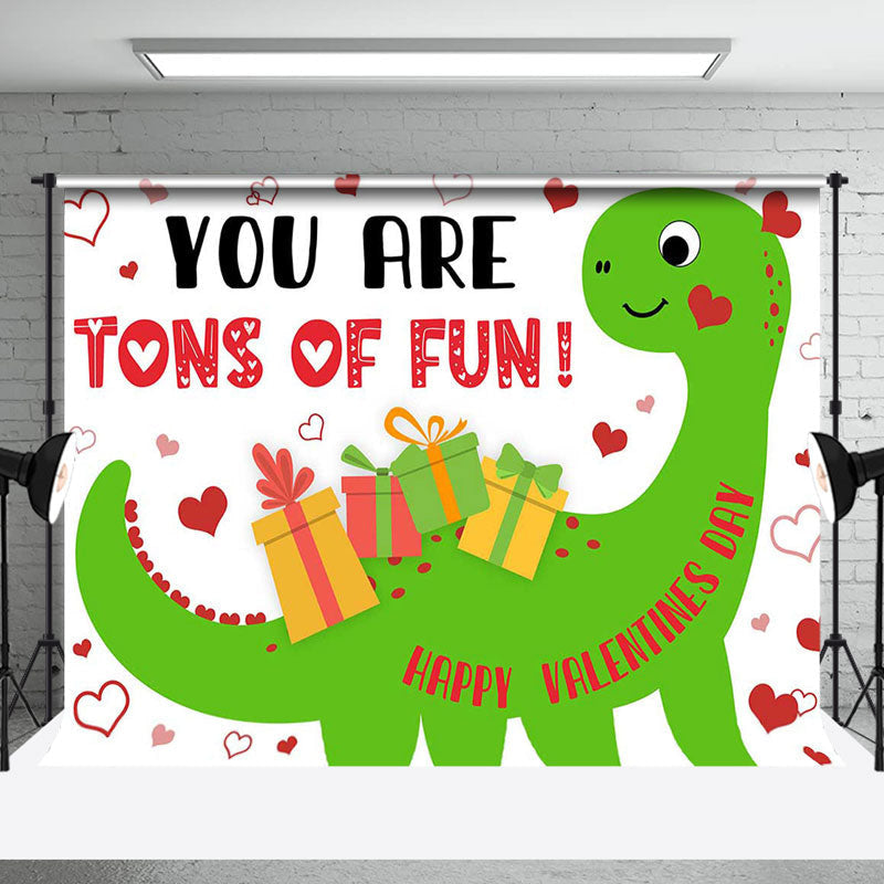 Aperturee - Aperturee Dinosaur You Are Tons Of Fun Valentines Day Backdrop