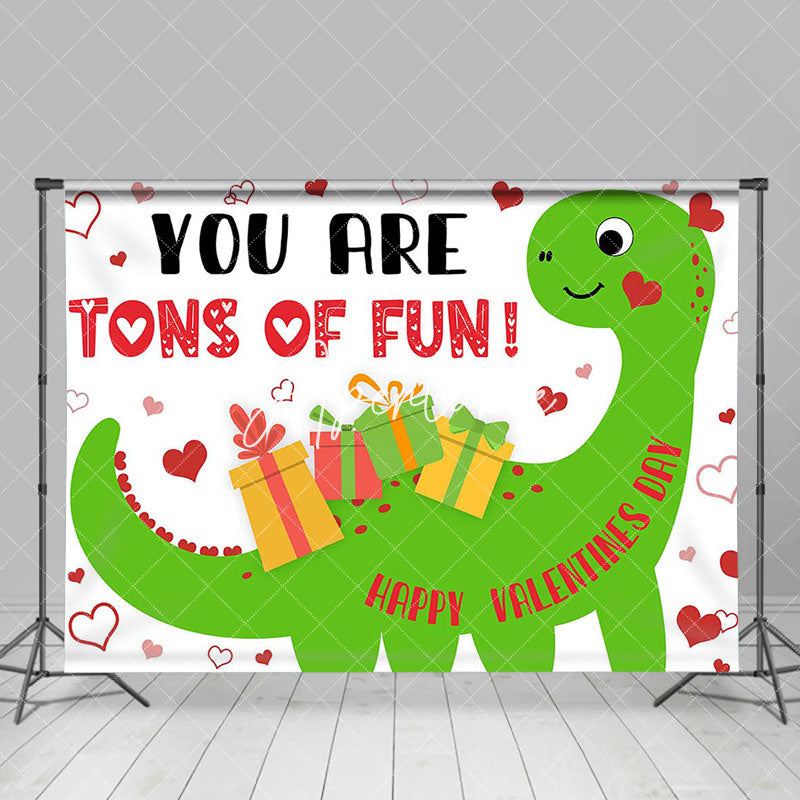 Aperturee - Aperturee Dinosaur You Are Tons Of Fun Valentines Day Backdrop