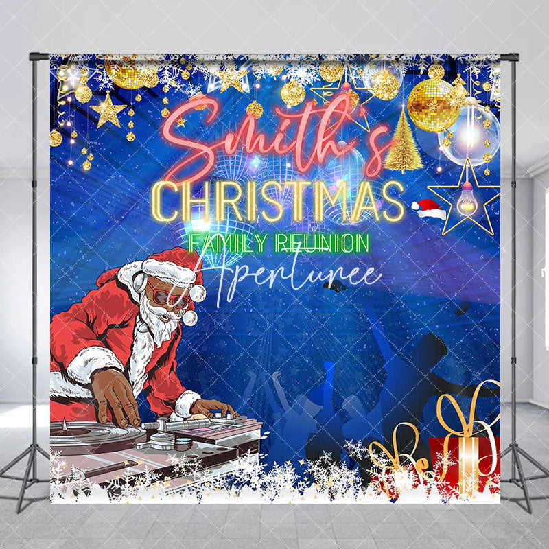 Aperturee - Aperturee Disco Santa Christmas Custom Family Reunion Backdrop