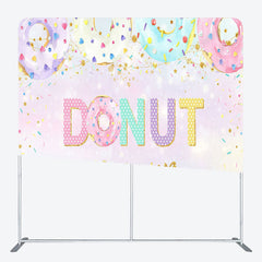 Aperturee - Aperturee Donut Grow Up Fabric Backdrop Cover for Baby Shower