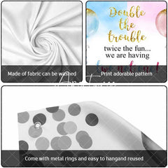 Aperturee - Aperturee Double The Trouble Baby Shower Garage Door Banner